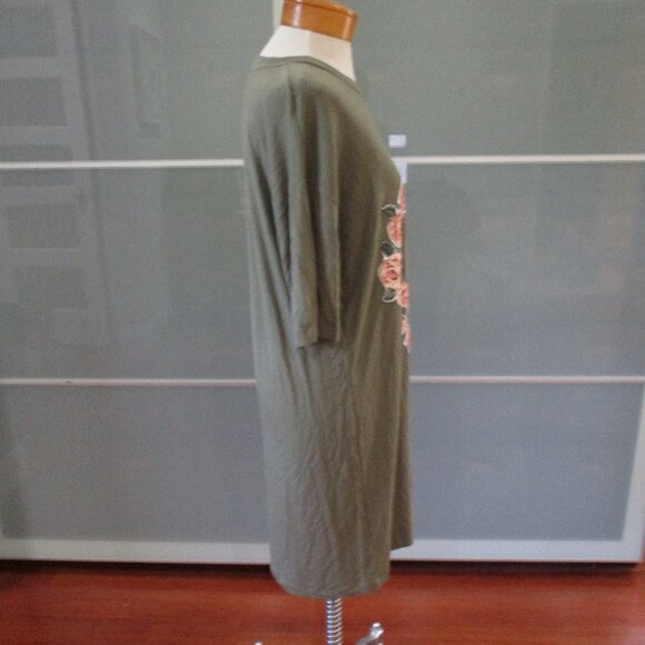 Love Moschino Short Sleeve Olive Green Jersey T-shirt Shift Dress - Picture 5 of 7